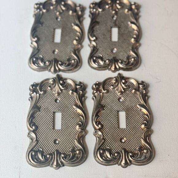 Vintage 1972 American Tack & Hardware Ornate Brass Switch Plate Covers - 4 - Picture 2 of 4